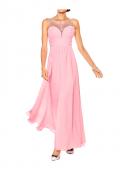 Designer-Chiffon-Abendkleid mit Strass rosa