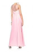 Designer-Chiffon-Abendkleid mit Strass rosa