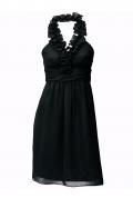 Designer-Chiffon-Cocktailkleid schwarz Gr. 42