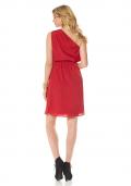 Designer-Chiffon-One-Shoulderkleid rot