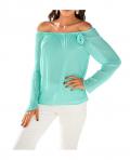 Designer-Chiffonbluse aqua