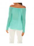 Designer-Chiffonbluse aqua