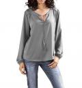 Designer-Chiffonbluse grau