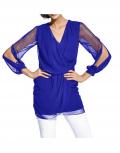 Designer-Chiffonbluse royalblau