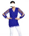 Designer-Chiffonbluse royalblau