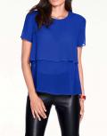 Designer-Chiffonbluse royalblau