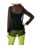 Designer-Chiffonbluse schwarz