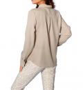 Designer-Chiffonbluse taupe