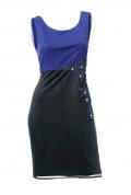 Designer-Cocktailkleid blau-schwarz