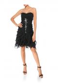 Designer-Cocktailkleid mit Schal schwarz