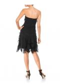 Designer-Cocktailkleid mit Schal schwarz