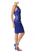 Designer-Cocktailkleid mit Strass royalblau