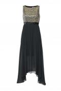 Designer-Cocktailkleid schwarz-gold