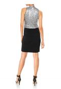 Designer-Cocktailkleid schwarz-silber