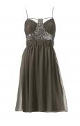 Designer-Cocktailkleid taupe Gr. 36