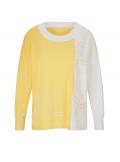 Designer-Color-Blocking-Pullover zitrone-ecru