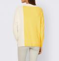 Designer-Color-Blocking-Pullover zitrone-ecru