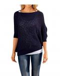 Designer-Crochetpullover marine