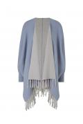 Designer-Doubleface-Strickjacke blau-grau