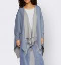 Designer-Doubleface-Strickjacke blau-grau