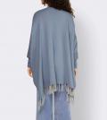 Designer-Doubleface-Strickjacke blau-grau