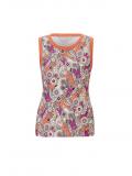 Designer-Druck-Top mandarine-fuchsia