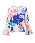 Designer-Druckbluse bunt