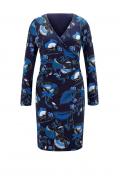 Designer-Druckkleid marine-blau