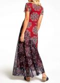 Designer-Druckkleid rot-bunt