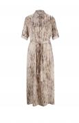 Designer-Druckkleid sand-camel