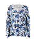 Designer-Druckpullover blau-champagner