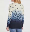 Designer-Druckpullover mitFarbverlauf blau