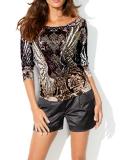 Designer-Druckshirt mit Strass anthrazit