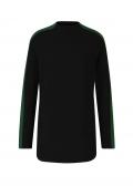 Designer-Feinstrick-Pullover schwarz-moos