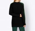 Designer-Feinstrick-Pullover schwarz-moos