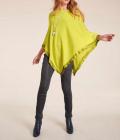 Designer-Feinstrickponcho mit Pailletten limette