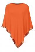 Designer-Feinstrickponcho mit Pailletten orange