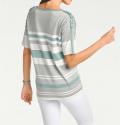 Designer-Feinstrickpullover grau-mint