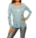 Designer-Feinstrickpullover mit Pailletten mint