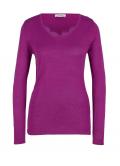 Designer-Feinstrickpullover mit Spitze fuchsia