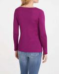 Designer-Feinstrickpullover mit Spitze fuchsia