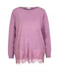 Designer-Feinstrickpullover mit Spitze orchidee