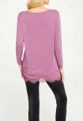 Designer-Feinstrickpullover mit Spitze orchidee