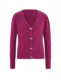 Designer-Flauschgarn-Cardigan magenta