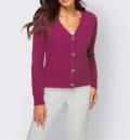 Designer-Flauschgarn-Cardigan magenta