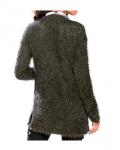 Designer-Flauschstrickjacke oliv