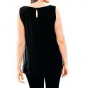 Designer-Georgette-Blusentop schwarz