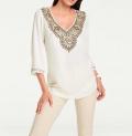 Designer-Georgette-Tunika offwhite