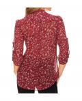 Designer-Georgettebluse rot-bunt