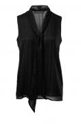 Designer-Glitzer-Chiffonbluse schwarz